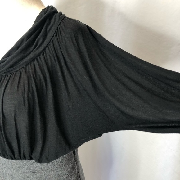BCBGMaxAzria dress sheer cowl top grey skirt 4 - Picture 3 of 10